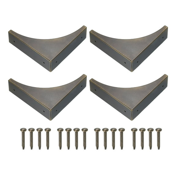 Corner Protectors, 4 Pack 2.56" - Metal Corner Protector, Brackets with Screws for Furniture Box Table (Bronze)