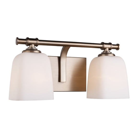 Woodbridge Lighting Blaire 2-Light Steel and Glass Bath Light in Brushed Brass