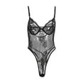 thumbnail image 1 of Women Floral Embroidery See Through Comfortable Bodysuit Plus Size, 1 of 5