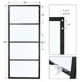 thumbnail image 6 of BELLEZE 36in x 84in Modern Cottage French Barn Door Panel Clear Tempered Glass Aluminum Pre Drilled Frame, Black, 6 of 7