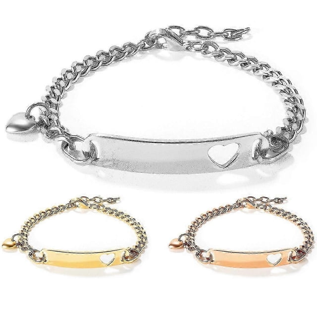 Stainless Steel Bracelet Engraved Hollow Heart Stainless Steel Bracelet for Women