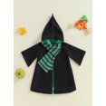 thumbnail image 2 of SUNSIOM Kid Halloween Witch Costume Long Sleeve Hood Wizard Cloak with Scarf 2 Pcs Cosplay Clothes Set, 2 of 7