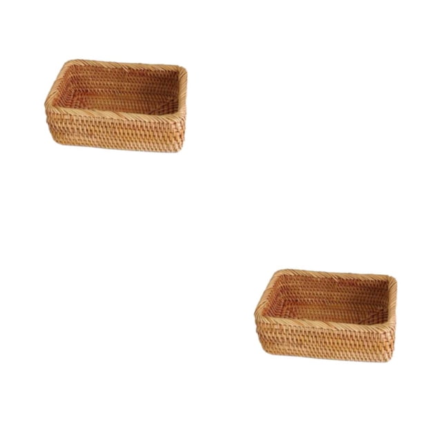 Caja de almacenamiento Inteprter de mimbre marrón resistente S 2Conjunto