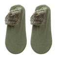 thumbnail image 2 of Jiaroswwei 1 Pair Ankle Socks Super Soft Lace Trim Non-Slip Highly Elastic Friendly to Skin Keep Warm Solid Color Stretchy Thicken Thermal Women Floor Socks Home Supplies, 2 of 8