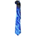 thumbnail image 1 of Corbatas textiles de lujo para hombre, de poliéster, llama azul, fuego, delgadas, a la moda, largas, formales, informales, para boda, 1 of 5