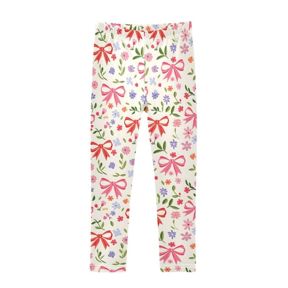 joogoo Girls' Leggings Bows and Floral Yoga Pants 6T