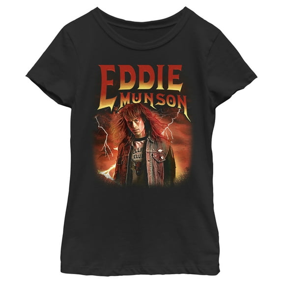 Netflix Girl's Stranger Things Eddie Munson Metalhead Graphic T-Shirt