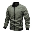 thumbnail image 5 of Fgnfyis Jackets for Men Fashion Flight Jacket Casual Baseball Coat Autumn Stylish Outerwear for Young Adults Stand Collar Mens Winter Coat Green XXL, 5 of 9
