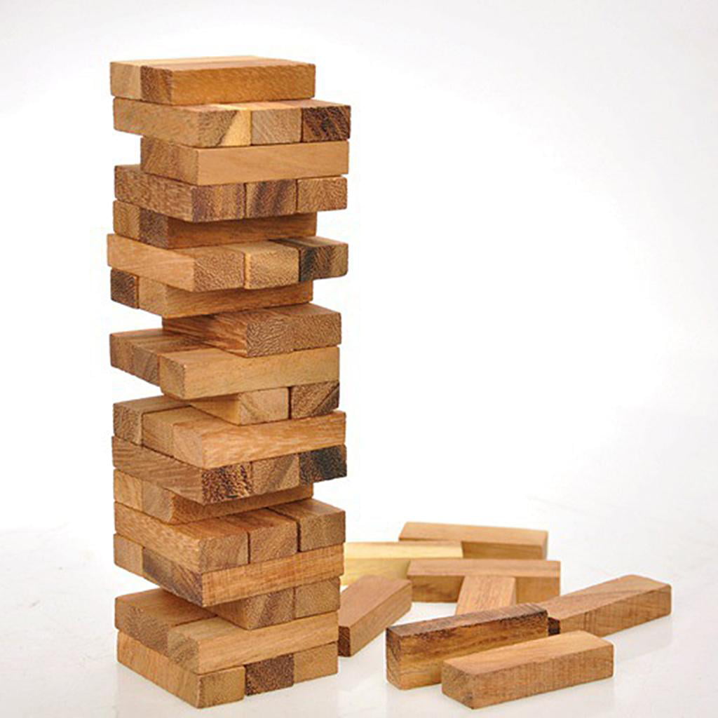 Wood Block Stacking Game Builds Hand Eye Coordination for Adult Party Family Toys S 