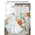 thumbnail image 4 of No Hook Cloth Fabric Shower Curtain with Snap in Liner, Lily Flower Waterproof Shower Curtains Set with See Through Top Window, Watercolor Country Blooms Spring Botanical Art Bath Curtains 72"x84", 4 of 6