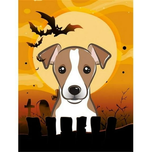 Halloween Jack Russell Terrier Flag Canvas House Size