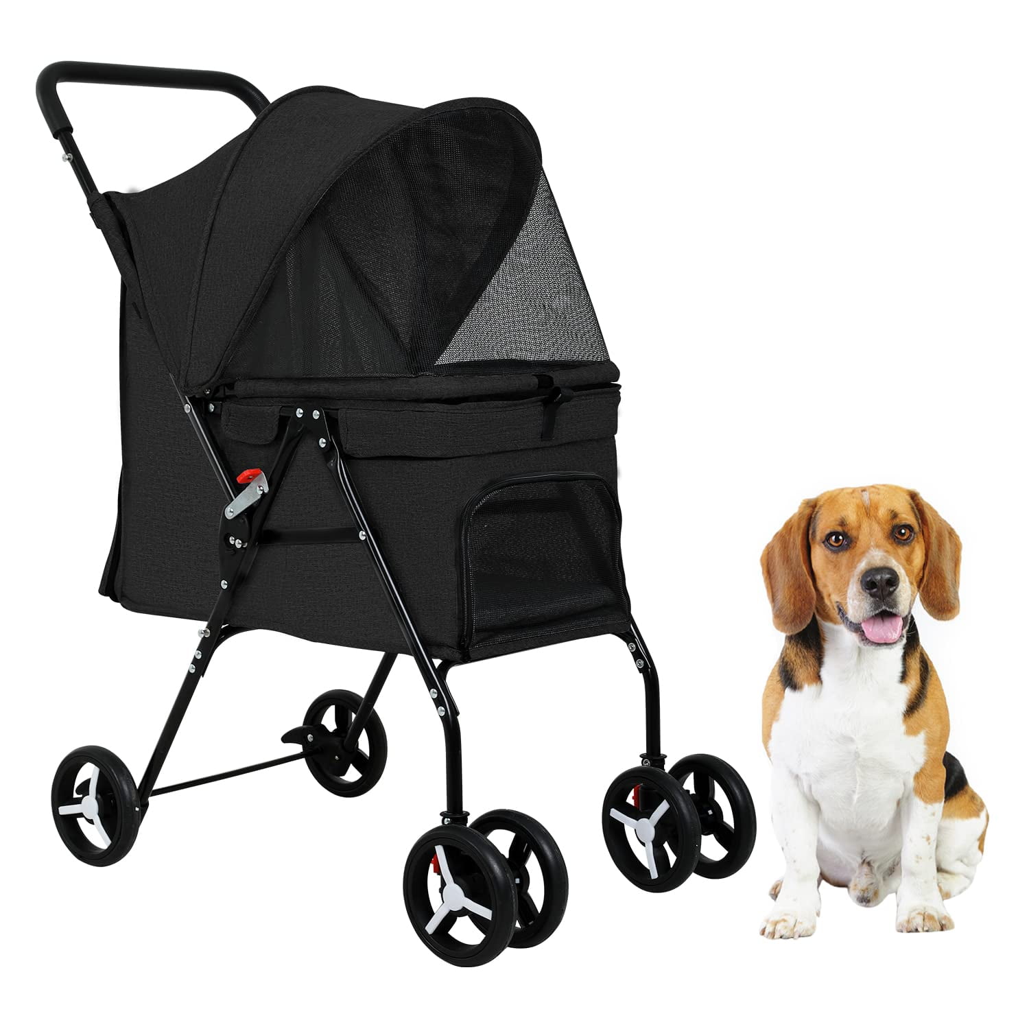YRLLENSDAN BestPet Pet Stroller Folding Dog Stroller 4 Wheels Cat