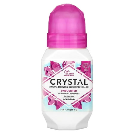 Crystal Mineral Deodorant Roll-On Unscented -- 2.25 fl oz Pack of 2