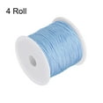 thumbnail image 3 of 4 Rolls Nylon Beading Thread Knotting Cord 0.8mm 50 Yards Braided Nylon Crafting Satin String, Sky Blue, 3 of 5