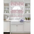 thumbnail image 3 of Red Plaid Farmhouse Swag Curtains for Living Room/Bedroom Windows, Watercolor Cute Country Pigs Checkered Kitchen Curtains and Valances Set 36 Inch Length, Swags Valance Curtain Panels, 3 of 5
