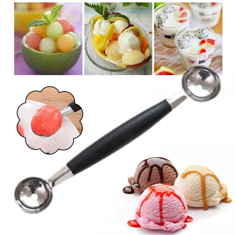 Melon Baller Scoop ，Ice Cream Spoon Stainless Steel Spring Handle Masher Cookie  Scoop 