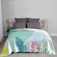 thumbnail image 3 of Green Watercolor Leaves Throw Blanket, Super Soft Anti-Pilling Flannel Bed Blankets, 40"x30", 3 of 8