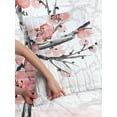 thumbnail image 3 of Floral Reversible Bedspread Set, Japanese Cherry Blossom Sakura Tree Branch Soft Pastel Watercolor Print, Pillow Shams & Comforter Microfiber Bedding Set, 3 Sizes, Coral Pale Pink Grey, by Ambesonne, 3 of 4