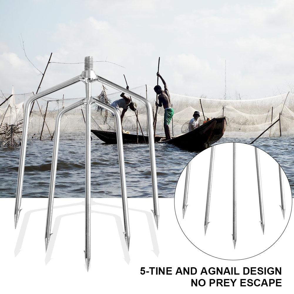 OTVIAP 5 Prong Stainless Steel Fish Spear Gig Fork Fishing Gaff Hook