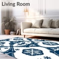 thumbnail image 2 of ODIKA 4'x6' Machine Washable Non-Slip Area Rug, Sleigh and Snowflake Interlocking High Traffic Rug, Blue, 622653, 2 of 7