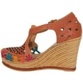 thumbnail image 4 of The Western Shops Womens Leather Mexican Huarache Sandal, Wedge Platform Sandals, 4 of 5