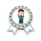 thumbnail image 1 of La historieta larga coleta Guatemala Insignia broche Medalla ganadora, 1 of 3