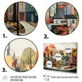 thumbnail image 3 of Designart "Vintage Village in Autumn Orange" Cityscapes Framed Wall Art - Industrial Orange New York Living Room Framed Canvas Art, 3 of 6