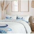 thumbnail image 6 of Ambesonne Ocean Duvet Cover Sets, Deep Sealife Creatures, 2-King, Navy Blue Aqua and White, 6 of 7