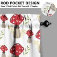 thumbnail image 3 of Mushroom (60) Kitchen Curtains - Vintage Tier Curtains for Bathroom Living RV Rod Pocket Window Drapes 36 Inch 2 Panels Set 28"x36" Window Treatment Tiers, 3 of 4