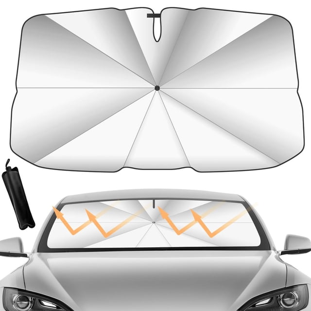 Car Windshield Sun Shade Umbrella Foldable Reflective Sunshade for Car Front Window Blocks UV Rays Heat Keep Vehicle Cool