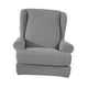 thumbnail image 3 of Funda elástica para sillón orejero, color liso, 2 piezas Gris, 3 of 8