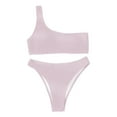 thumbnail image 2 of Swimsuit Women One Piece One Piece Swimsuit Women Sexy Womens Solid Two Piece Push-Up Pad Swimwear Swimsuit Beachwear Set Pink S, 2 of 3