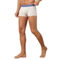 thumbnail image 4 of INSPIRE CHIC Men's Striped Stretch Waistband Comfortable Mid-Waisted Boxer Underwear 32 Light Gray, 4 of 5