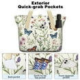 thumbnail image 2 of Tote Bag for Women - Pioneer Flower and Butterfly Shoulder Bag - Large Utility Work Duffle Bag with Zipper Handbag for Travel, Work, Sprots, 2 of 5