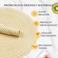 thumbnail image 2 of Xmushyra Round Placemats Set of 6, 15 Inch Braided Woven Table Mats, Washable Heat Resistant Non-Slip Place Mats, Off-White, 2 of 7