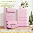 thumbnail image 5 of Ktaxon Large 7 Drawers Dresser Chests for Bedroom, Wood Chset of Drawers,Dressers Organizer for Bedroom, Living Room,Hallway, Pink, 5 of 15