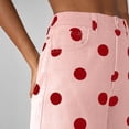 thumbnail image 5 of Guieoi High Rise Jeans for Women Polka-Dot Extra-Long Floor-Sweeping Stretchy Denim Pants with Pockets Trousers Clothing Pink S, 5 of 7