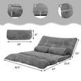 thumbnail image 5 of Gymax Floor Sofa Bed 6-Position Adjustable Sleeper Lounge Couch with 2 Pillows Grey, 5 of 10