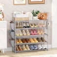 thumbnail image 2 of 5-Tier Shoe Rack with Hook & Side Pocket – Space Saving Organizer for 20–25 Pairs, Sturdy Free Standing Shoe Shelf for Closet, Entryway, Small Spaces, 2 of 13