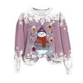 thumbnail image 4 of Gibobby Merry Christmas Sweatshirt Women Merry Graphic Letter Printed Crewneck Pullover Xmas Tops(XL,Pink), 4 of 6
