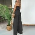 thumbnail image 5 of Off Shoulder Jumpsuit Women Plus Size Striped Strapless Jumpsuits Drawstring High Waisted Jumpsuits Rompers with Pockets, 5 of 5