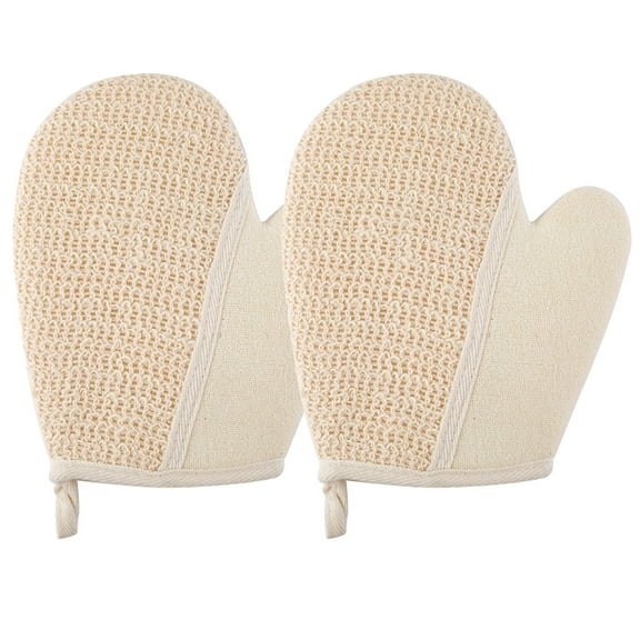 2pcs Bath Gloves Shower Exfoliating Pad Body Scrubber Back Rubbing Mitt for Adults