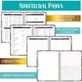 thumbnail image 5 of 2026-2027 Academic Planner, July 2026 - June 2027, 6.1" x 8.4", Weekly & Monthly Spreads, Dark Floral Garden Design, Spiral Bound Organizer with Ruler Bookmark, Pocket and Elastic Band, 5 of 10
