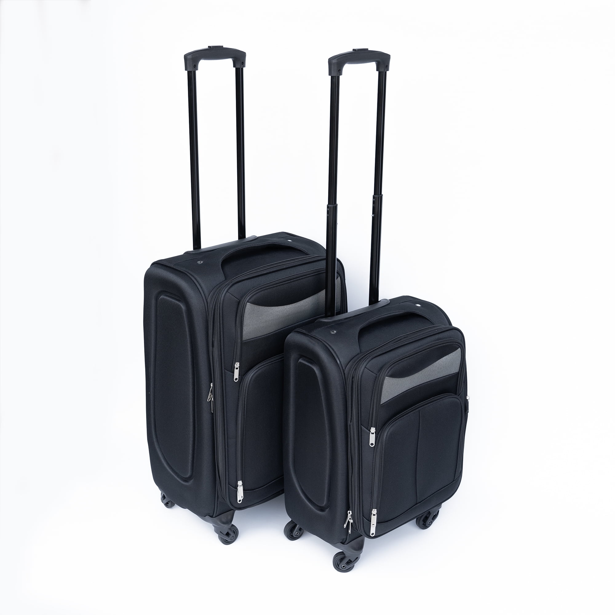 Two-piece suitcase suitcase set Oxford trolley case without password lock universal wheel ( 20“ , 24“ ) Black