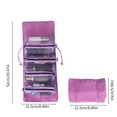 thumbnail image 3 of Neceser enrollable para maquillaje, organizador de viaje para artículos de aseo - 4 bolsas de nailon desmontables, estuche de cosméticos de gran capacidad para mujer | Neceser portátil para viajes,, 3 of 8