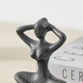 thumbnail image 5 of Danya B. Dark Brown Cast Iron Female Peaceful Yoga Figures Decorative Metal Tabletop Sculptures Set of 3 Poses, 5 of 9