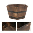 thumbnail image 4 of QUMONIN Wooden Flower Pot Whiskey Bucket Planter for Indoor Outdoor Garden Decoration L, 4 of 8