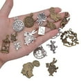 thumbnail image 7 of 20 Pieces Mixed Alice in Wonderland Charms Alloy Rabbit Watch Teapot Pendants for Jewelry Making, Bronze and Sliver, 7 of 7