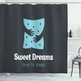 thumbnail image 1 of Sweet Dreams Shower Curtain, Love to Sleep Hugging Arms Minimalist Simplistic Illustration, Fabric Bathroom Set with Hooks, 69W X 75L Inches Long, Charcoal Grey Pale Blue, by Ambesonne, 1 of 3