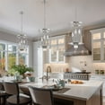 thumbnail image 3 of Kira Home Eleanor 27" 3-Light Foyer Light Pendant Chandelier, Cylinder Metal Shade, Adjustable Height, Brushed Nickel, 3 of 9